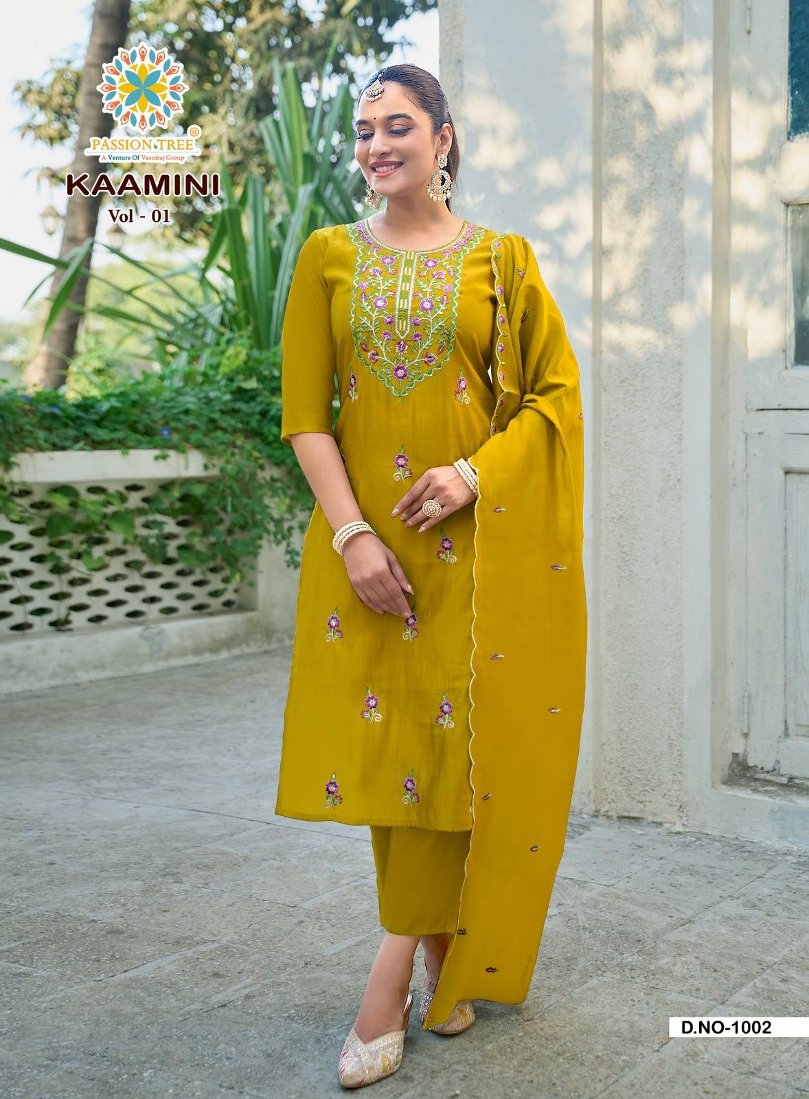 KAAMINI VOL-1 By Passion Tree 1001 To 1008 Series Beautiful Festive Suits Colourful ROMAN SILK Stitched Dresses At Wholesale Price